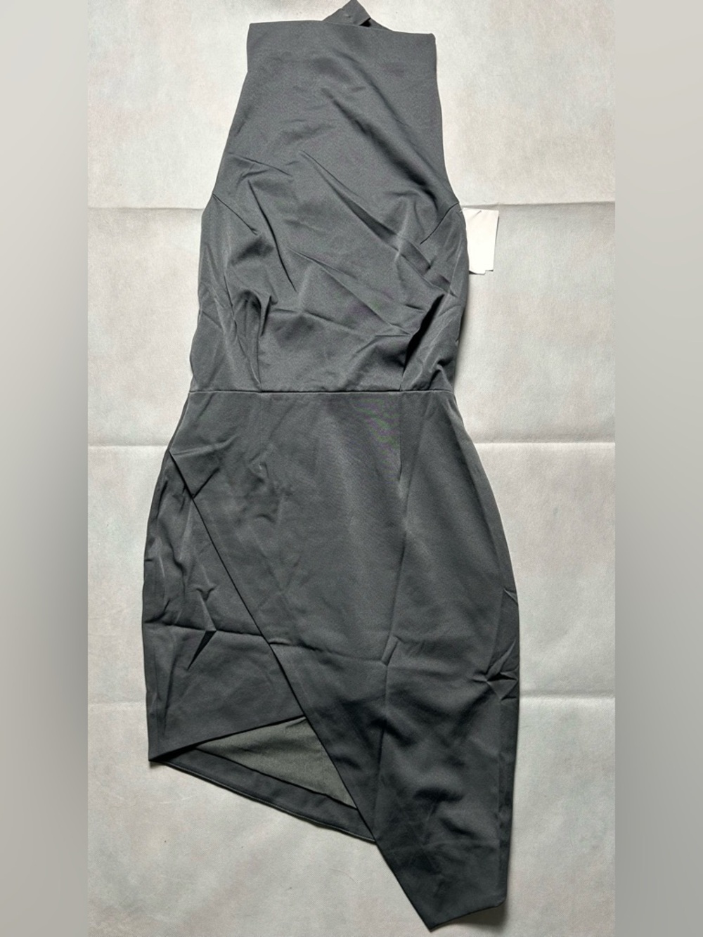 Elliott grey halter open back mini asymmetrical dress size small NWT